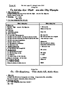 Giáo án lớp 2 - Tuần 14 năm 2010