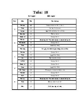 Giáo án lớp 2 - Tuần 18