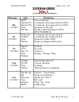 Giáo án lớp 2 - Tuần 1