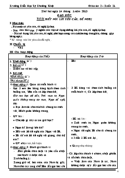 Giáo án lớp 2 - Tuần 21 trường Tiểu Học Lý Thường Kiệt