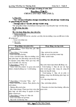 Giáo án lớp 2 - Tuần 8 trường Tiểu Học Lý Thường Kiệt