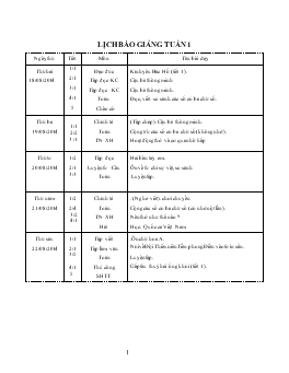 Giáo án lớp 3 - Tuần 1 năm 2014