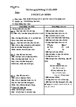 Giáo án lớp 3 - Tuần 16 đến tuần 27