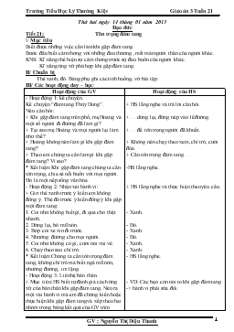 Giáo án lớp 3 - Tuần 21 trường Tiểu Học Lý Thường Kiệt