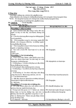 Giáo án lớp 3 - Tuần 22 trường Tiểu Học Lý Thường Kiệt