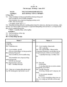 Giáo án lớp 3 - Tuần 25, thứ hai