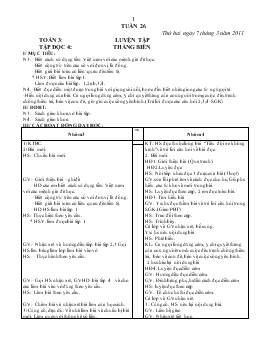 Giáo án lớp 3 - Tuần 26, thứ hai