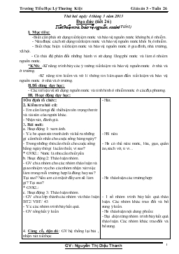 Giáo án lớp 3 - Tuần 26 trường Tiểu Học Lý Thường Kiệt