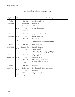 Giáo án lớp 3 - Tuần 3 năm 2014