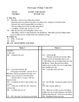 Giáo án lớp 3 - Tuần 35, thứ ba