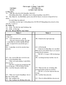 Giáo án lớp 3 - Tuần 35, thứ tư