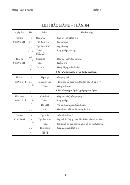 Giáo án lớp 3 - Tuần 4