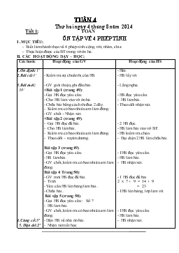 Giáo án lớp 3 - Tuần 54 năm 2014