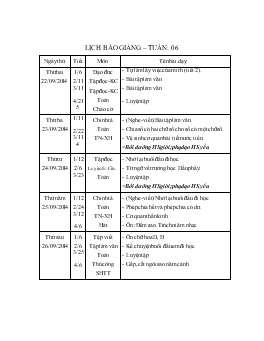 Giáo án lớp 3 - Tuần 6