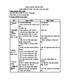 Hoạt động ngoài giờ tìm hiểu về lớp, tổ, bầu cán sự lớp