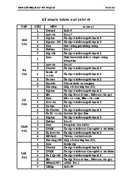 Kế hoạch giảng dạy tuần 09 lớp 3