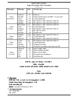 Lịch báo giảng tuần 35