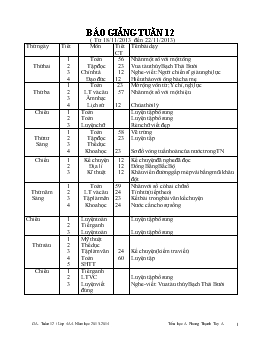 Báo giảng tuần 12