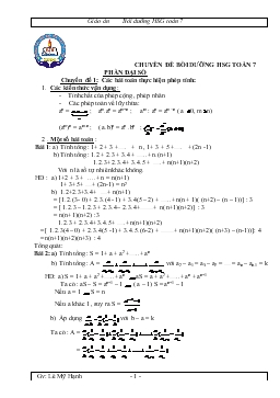 Chuyền đề bồi dưỡng học sinh giỏi toán 7