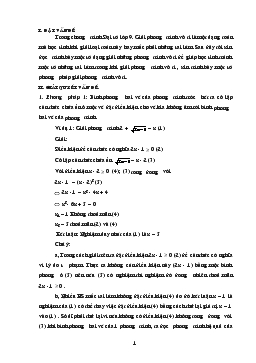 Chuyên đề Một số phương pháp giải phương trình vô tỉ