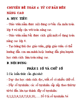 Chuyên đề Toán 4: Từ cơ bản đến nâng cao