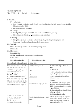 Giáo án Đại số 10 tiết 1- 2