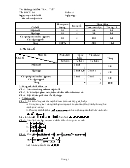 Giáo án Đại số 10 tiết 10- Kiểm tra 1 tiết