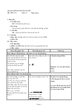 Giáo án Đại số 10 tiết 8- Số gần đúng. sai số