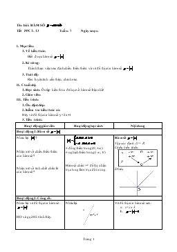 Giáo án Đại số 11 tiết 13- Hàm số y=ax+b