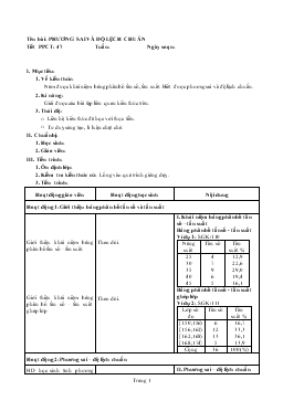 Giáo án Đại số 11 tiết 47- Phương sai và độ lệch chuẩn