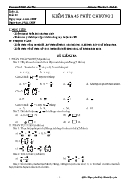 Giáo án Đại số 7 tiết 22- Kiểm tra 45 phút chương I