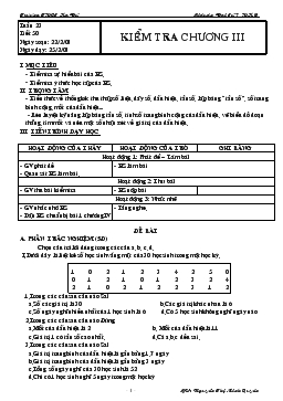 Giáo án Đại số 7 tiết 50- Kiểm tra chương iii