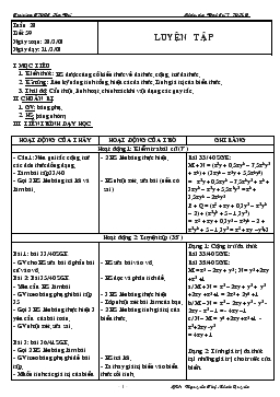 Giáo án Đại số 7 tiết 59- Luyện tập