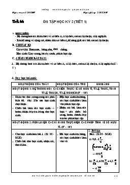 Giáo án Đại số 7 tiết 66-67