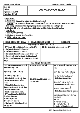 Giáo án Đại số 7 tiết 67- Ôn tập cuối năm