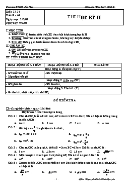 Giáo án Đại số 7 tiết 68,69- Thi học kỳ ii