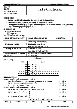 Giáo án Đại số 7 tiết 7- Trả bài kiểm tra