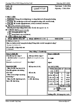 Giáo án Đại số 7 tuần 23 tiết 48- Luyện tập