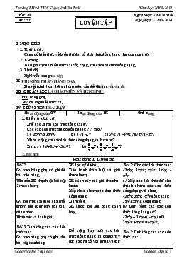 Giáo án Đại số 7 tuần 28 tiết 57: Luyện tập