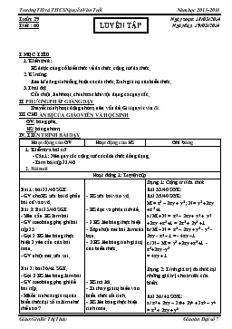 Giáo án Đại số 7 tuần 29 tiết 60: Luyện tập