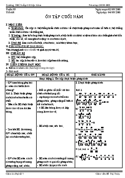 Giáo án Đại số 7 tuần 35 tiết 68: Ôn tập cuối năm