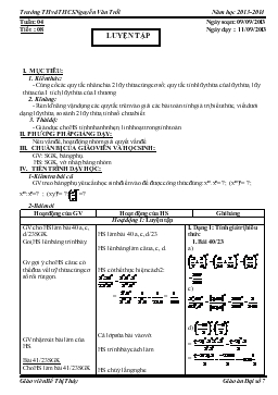 Giáo án Đại số 7 tuần 4 tiết 8- Luyện tập