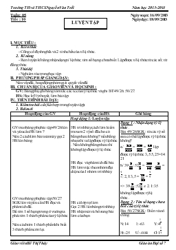 Giáo án Đại số 7 tuần 5 tiết 10- Luyện tập