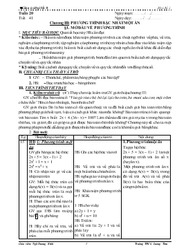 Giáo án Đại Số 8 Học Kì 2