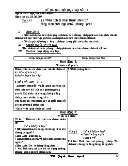 Giáo án đại số 8 tiết 13- Phân tích đa thức thành nhân tử bằng cách phối hợp nhiều phương pháp