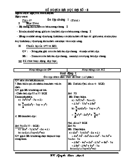 Giáo án đại số 8 tiết 19- Ôn tập chương I (Tiết 1)