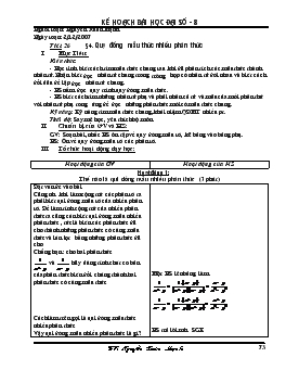 Giáo án đại số 8 tiết 26- Quy đồng mẫu thức nhiều phân thức