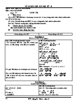 Giáo án đại số 8 tiết 27- Luyện tập