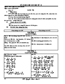 Giáo án đại số 8 tiết 29- Luyện tập