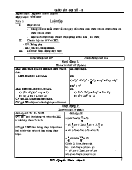 Giáo án đại số 8 tiết 3- Luyện tập